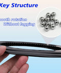 Close-up of hand holding a Six Pack 9 Inch Lazy Susan Bearings Heavy Duty Turntable Bearing Swivel Plate showing ball bearings.
