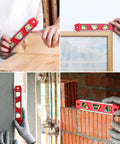 9 Inch Magnetic Torpedo Level with Overhead Viewing Window used on wood, picture frame, concrete, and brick surfaces for leveling.
