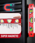 9 Inch Magnetic Torpedo Level With Overhead Viewing Window And 3 Bubbles For 45 Degree 90 Degree 180 Degree Readings Compact Shock Resistant V Groove Design
