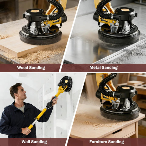 9 Inch Hook And Loop Drywall Discs Set 60 Pieces 10 Holes 40 To 240 Grits used for wood, metal, wall, and furniture sanding tasks.
