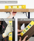 9 Inch Magnetic Box Level Torpedo Level With 3 Bubbles For 45 Degree 90 Degree And 180 Degree Angles used on wood shelves