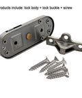90 Degree Sliding Barn Door Latch Privacy Lock for Inside Doors stainless steel lock with screws and buckle