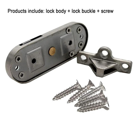 90 Degree Sliding Barn Door Latch Privacy Lock for Inside Doors stainless steel lock with screws and buckle