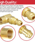 Beefy 90 Degree Brass Argon Gas Adapter For TIG And MIG Welders CGA 032 Nut Nip To Body Elbow Fitting Inert Gas Connector