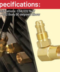 Beefy 90 Degree Brass Argon Gas Adapter For TIG And MIG Welders CGA 032 Nut Nip To Body Elbow Fitting Inert Gas Connector