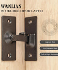 Front view of 90 Degree Door Latch for Sliding Doors and Screen Doors, upgraded size 46x25x65mm, made of 304 stainless steel.
