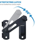 4 inch Flip Latch Gate Latches with 90-degree rotating feature, matte black, SUS304 stainless steel, for doors and fences
