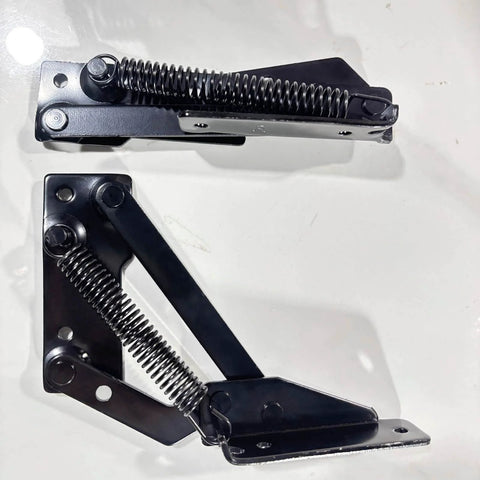 Spring Hinge 90 Degree Folding Lifting Bracket For Sofa Bed And Cabinet Doors Durable Cold Rolled Steel Black, top view
