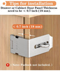 90 Degree Hasp Lock Latch for Desk Drawers and Cabinets, Right Angle Padlock Clasp in 304 Stainless Steel, installed view on cabinet