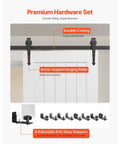 Sliding Barn Door Kit With Hardware 30 By 84 Inch MDF Panel Water Resistant PVC Coating Easy To Install Quiet And Smooth Sliding