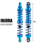 Oil adjustable RC shock absorber set with dual-stage springs delivers smooth damping for 1/10 crawlers, reduces chassis vibration, and upgrades handling; durable metal build and easy installation for Axial SCX10 TRX4 D90 90mm.