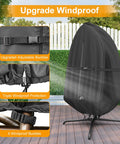 Waterproof Outdoor Egg Chair Cover For Hanging Swing Upgraded 500D Oxford Windproof And UV Protected Tear Resistant With Waterproof Zipper