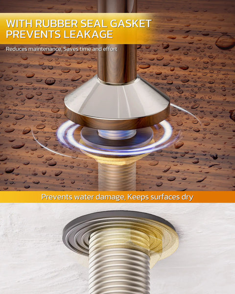 Glass Filler Faucet For Bars And Restaurants Deck Mount Chrome Drinking Water Station with gasket for leak prevention.