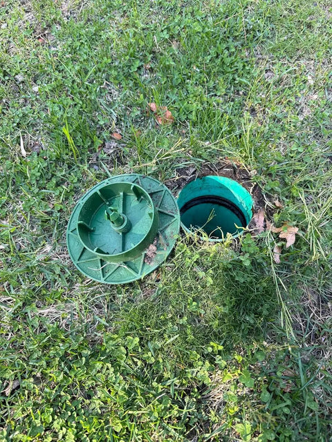 Installed Pop Up Drainage Emitter With Elbow For 4 Inch Drain Pipe No Fuss Water Discharge And Mower Safe Flush Design