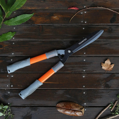 Ergonomic 21 Inch Garden Hedge Shears Pro Grade For Precise Pruning Of Shrubs And Bushes Durable High Carbon Steel Blades