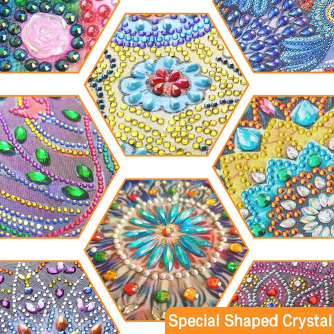 Close-up of Dope Diamond Painting Kit Hanging Pendant Vase Sun Catcher For Front Door Sign Special Shaped Rhinestone Flower Summer Decor