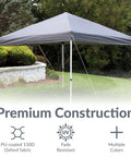 12x12 Canopy Replacement Top For Pop Up Shade Heavy Duty PU Coated 150D Oxford Fabric Gray Cover Only Built Tough
