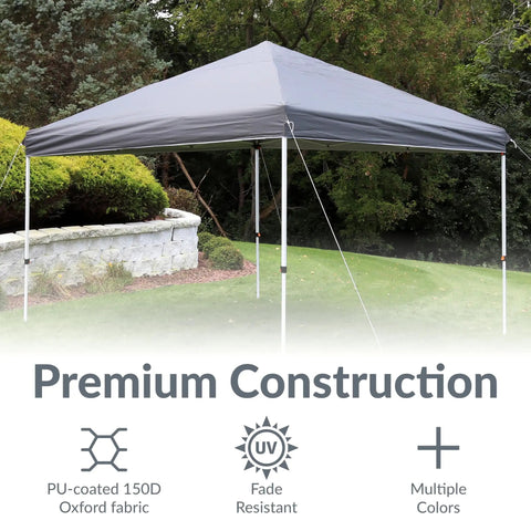 12x12 Canopy Replacement Top For Pop Up Shade Heavy Duty PU Coated 150D Oxford Fabric Gray Cover Only Built Tough