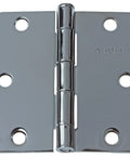 Heavy Duty 3-1/2 Inch Steel Door Hinges With 1/4 Inch Radius And Polished Chrome Finish For Interior Residential Doors Removable Pin