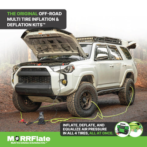 SUV with hood up using TenSix PSI Pro Technology 12 Volt Air Compressor Heavy Duty for off-road multi-tire inflation