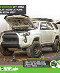 SUV with open hood connected to TenSix 10.6 CFM 150 PSI Portable Dual Cylinder 12V Off Road Air Compressor.
