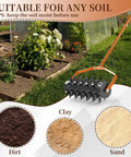 Beast Heavy Duty 18 Inch Manual Lawn Aerator Roller With 49 Inch Adjustable Handle Spike Aerator for deep soil penetration