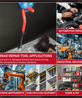 Thread repair tool applications in automotive, industrial machinery, precision instruments, construction equipment, home & DIY.