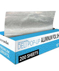 Pre Cut 12 Inch Heavy Duty Aluminum Foil Wraps 200 Count Pop Up Sheets For Hot Dogs And Sandwiches Ideal For Food Service And Deli Use