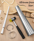 Complete Jewelry Sizer Kit With Ring Mandrel And Bracelet Mandrel Rubber Hammer And Stainless Steel Sizers For Ring And Bracelet Repair