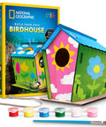 Fun DIY Wooden Birdhouse Kit For Kids And Families Build Your Own Birdhouse With Pre Cut Pieces And Paints For A Hands On Outdoor Habitat Project And Cozy Family Craft. wooden birdhouse kit, painted, with paints and brush