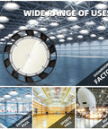 240W LED High Bay Light With 35000 Lumens Daylight Output IP65 Waterproof Warehouse Shop Light 1-10V Dimmable Super Bright