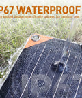 12V 50W Solar Trickle Charger With MPPT Controller for Cars, RVs, Trucks, Boats and Trailers showcasing IP67 waterproof feature