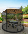 Patio Umbrella Mosquito Net With Zippered Mesh For 7.5 Foot Umbrellas, Bug Screen, Weighted Bottom, Outdoor Coverage On Patio Table