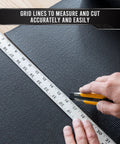 Cutting Pro Grade Tool Box Liner 10 Ft By 24 In Non Slip Thick Drawer And Shelf Mat For Toolbox Cabinets using ruler and knife.