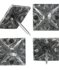 Heavy Duty Square Upholstery Nails Crafted From Solid Steel With Rich Pewter Finish, 5/8 in head decorative tacks for upholstery use.