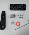 Heavy Duty Servo And Gear Motor Arm Set With 100Mm 75Mm 80Mm And 40Mm Extensions Built For High Torque And Smooth Movement Steel Hex Shaft In High Hardness Steel For Tough As Nails Durability On Robotic Projects components on white surface
