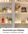 Smart LED Light Strip Bundle With 120 Inch Main Strip And Two 40 Inch Extensions Multicolor RGB accentuating kitchen shelf displays