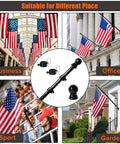 Six Foot Black Stainless Steel Flag Pole Kit With 360 Degree Anti Wrap Ring, Tangle Free Design used in various outdoor settings