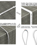 Jadaol Cat 6 flat Ethernet cable, white, with cable clips; collage showing front, side, and close-up views.