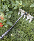 Tough As Nails Heavy Duty Iron Weeding Rake With Five Tines For Weeding Soil Loosening Ground Leveling And Dethatching Durable