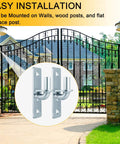 Set Of 4 Heavy Duty Wall Mount Gate Hinges With 8 Screws Galvanized Steel Rust Proof For Chain Link Fence Or Barn Doors, easy installation.