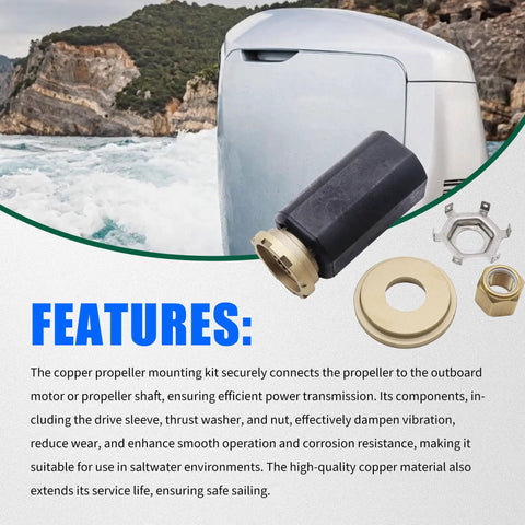 Flo Torq II Hub Kit For MerCruiser Alpha One Bravo One Mercury Mariner Outboards 60 To 300 HP With 15 Spline Propeller Installation Parts Lightweight Durable Easy Install And Reliable Performance