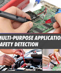 Testing circuit board with All In One 29 Piece Multimeter Test Leads Kit With Replaceable Wire Piercing Probes Alligator Clips Hook Clips And Tweezers For Digital Clamp Meter And General Multimeter Use Pro Grade DIY Friendly.
