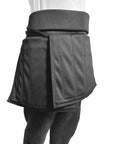 Hema Sparring Apron Style Beefy Padded Groin And Thigh Protector With 350N Anti Stab Fabric shown with lace-up fit design.