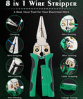 8 In 1 Wire Strippers With Voltage Tester And Cable Cutter Plier Twister Crimper Multifunctional Wire Stripping Tool For 10 To 18 AWG