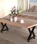 Rock Solid Z Shape Coffee Table Legs Set Of 2, 16 Inch H By 14 Inch W, Heavy Duty Steel, Modern Industrial Black Table Base