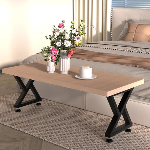 Rock Solid Z Shape Coffee Table Legs Set Of 2, 16 Inch H By 14 Inch W, Heavy Duty Steel, Modern Industrial Black Table Base