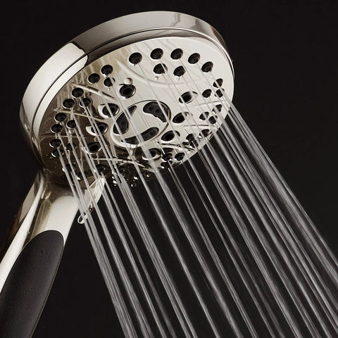 Dope High Pressure 6 Setting Luxury Handheld Shower Head With 6 Foot Stainless Steel Hose Anti Clog Jets Anti Slip Grip