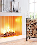 Detachable Round Tube Firewood Rack Log Holder For Indoor And Outdoor Fireplaces, Black Firewood Storage Organizer Keeps Logs Neatly Stacked