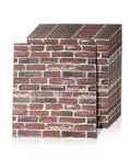 10 Pack Dope 3D Faux Stone Wall Panels Peel And Stick Rust Red Brown Brick Foam Wallpaper displayed in a stack